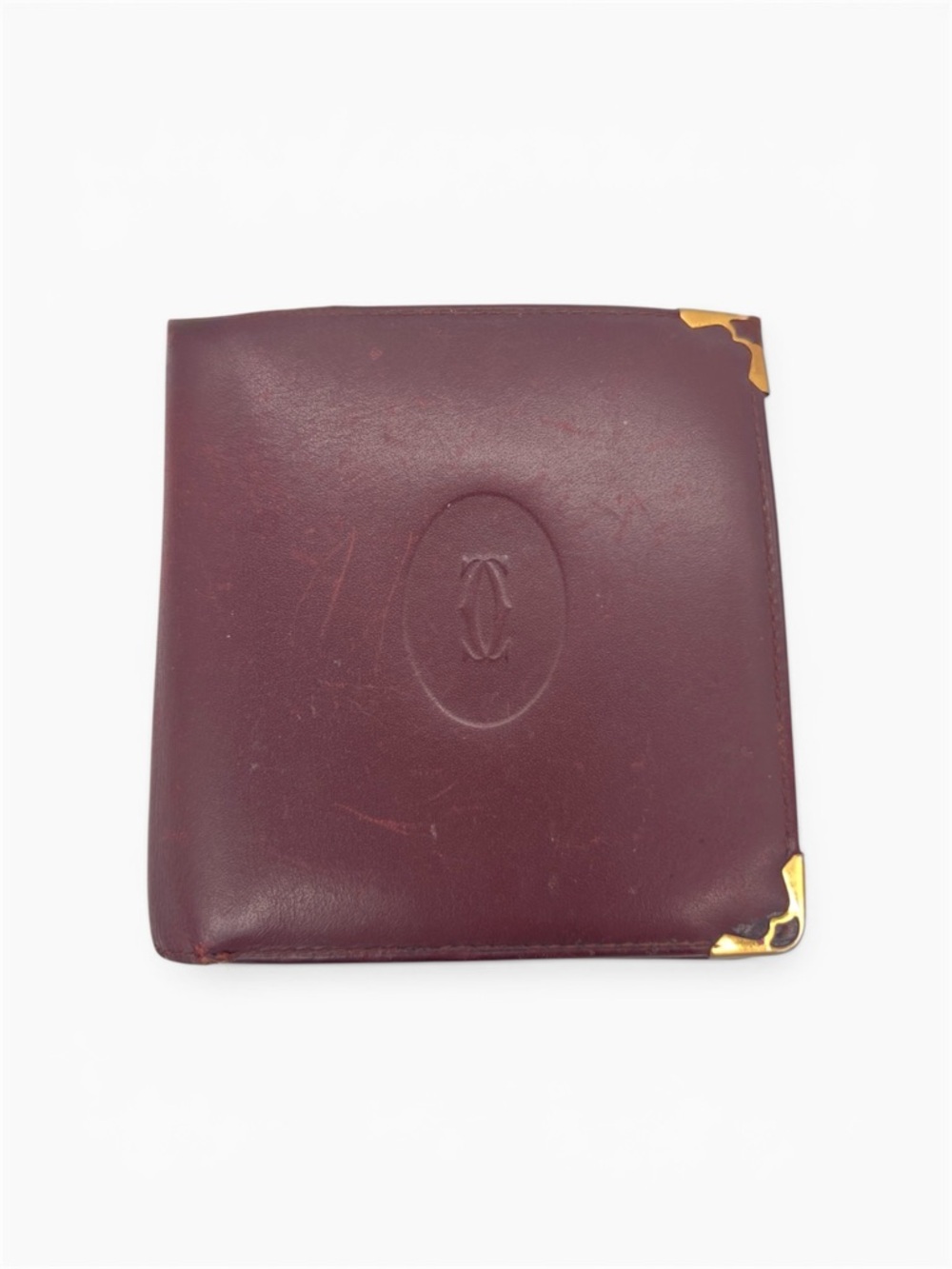 Cartier Paris Burgundy Leather Bifold Wallet Vintage